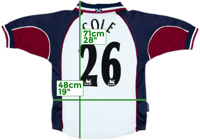 1999-01 West Ham Away Shirt Cole #26 - 7/10 - (XL.Boys)