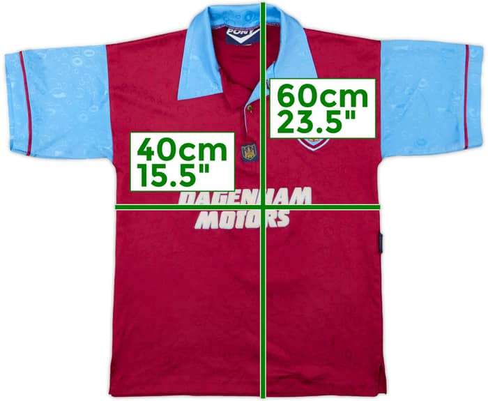 1995-97 West Ham Centenary Home Shirt - 5/10 - (L.Boys)