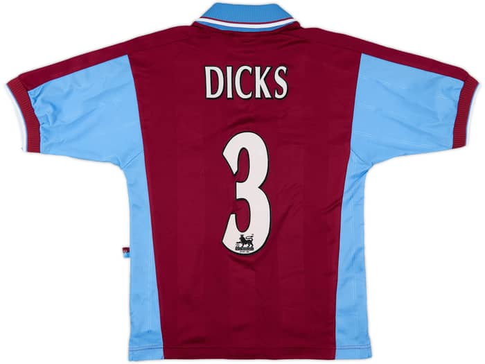 1998-99 West Ham Home Shirt Dicks #3 - 8/10 - (L.Boys)