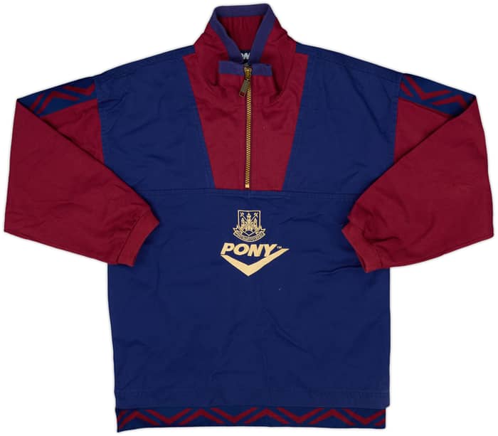 1993-95 West Ham Pony 1/4 Zip Drill Top - 10/10 - (L.Boys)