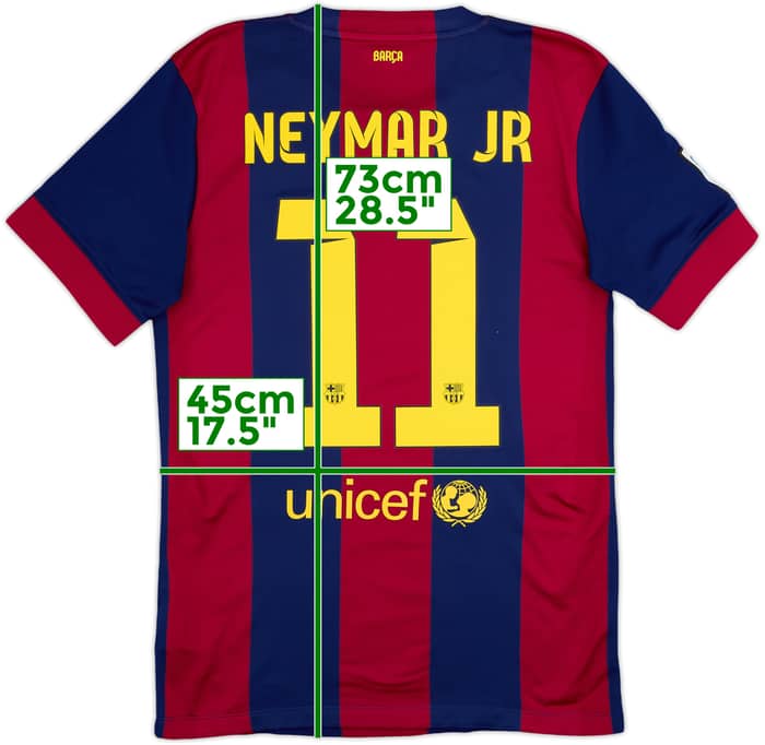 2014-15 Barcelona Home Shirt Neymar Jr #11 - 8/10 - (S)
