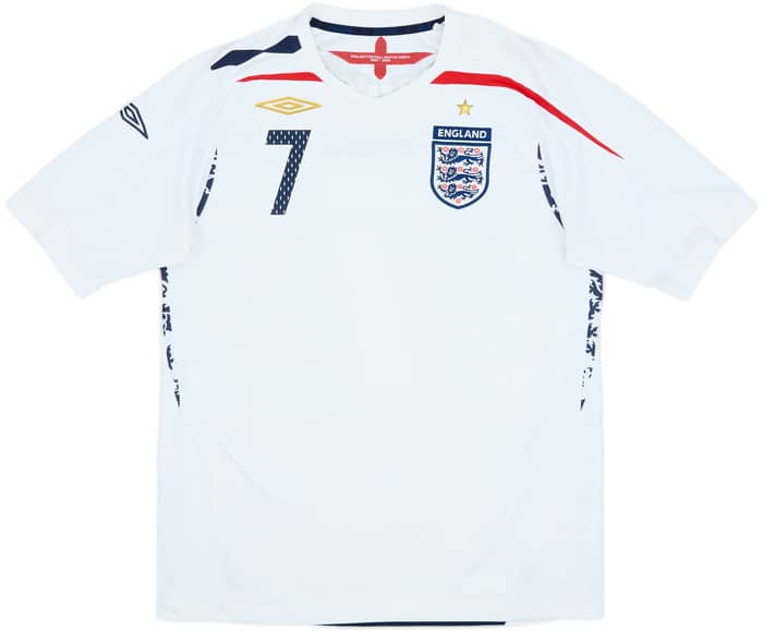 2007-09 England Home Shirt Beckham #7 - 7/10 - (M)