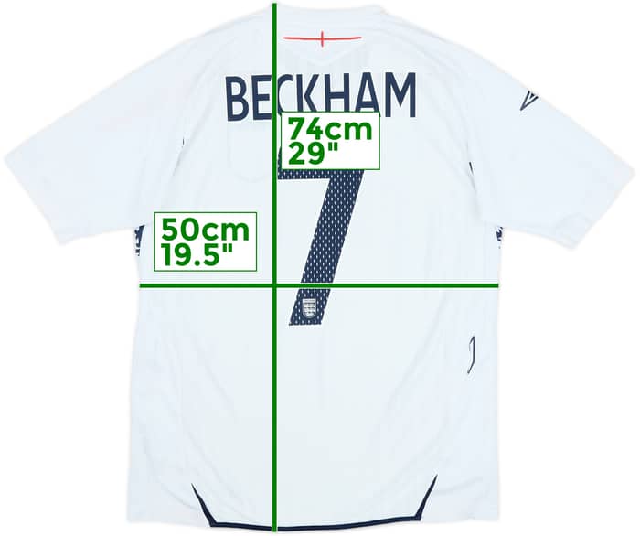 2007-09 England Home Shirt Beckham #7 - 7/10 - (M)