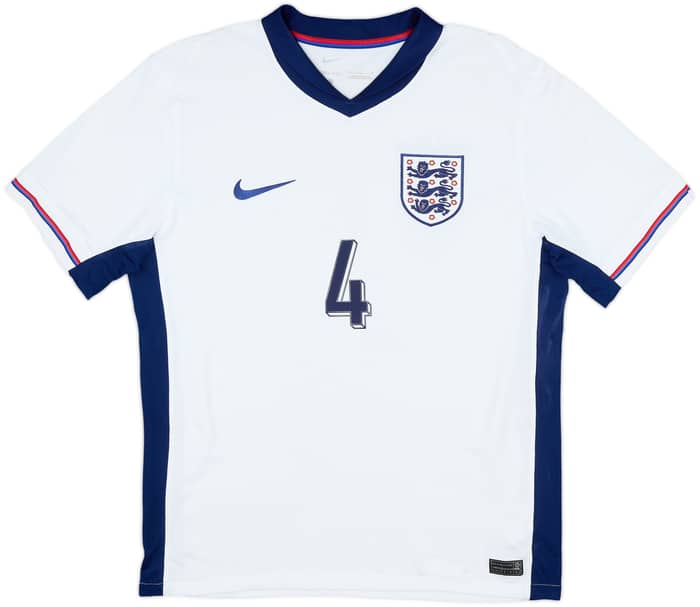 2024-25 England Home Shirt Rice #4 - 6/10 - (M)