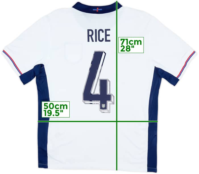2024-25 England Home Shirt Rice #4 - 6/10 - (M)