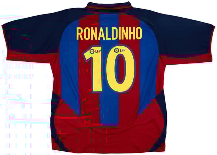 2003-04 Barcelona Home Shirt Ronaldinho #10 - 8/10 - (XL)