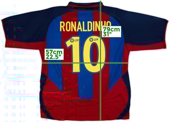 2003-04 Barcelona Home Shirt Ronaldinho #10 - 8/10 - (XL)
