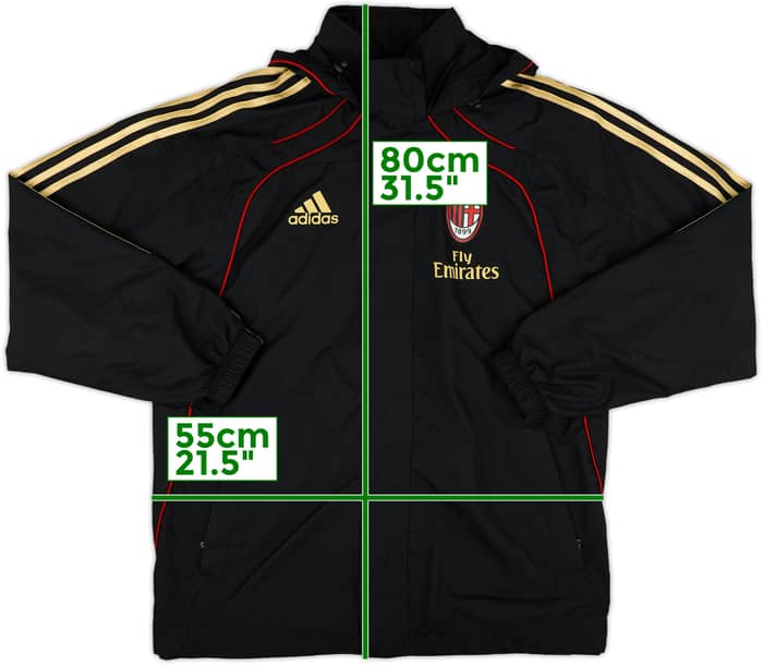 2010-11 AC Milan adidas Hooded Rain Jacket - 10/10 - (S)