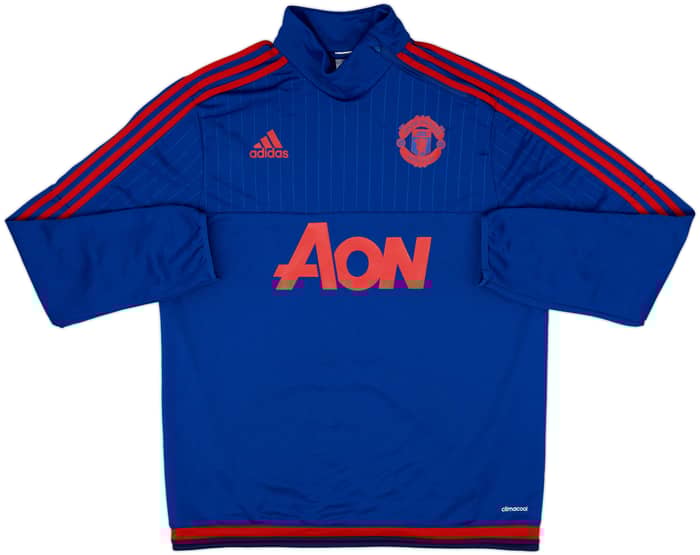 2015-16 Manchester United adidas 1/4 Zip Drill Top - 9/10 - (L)