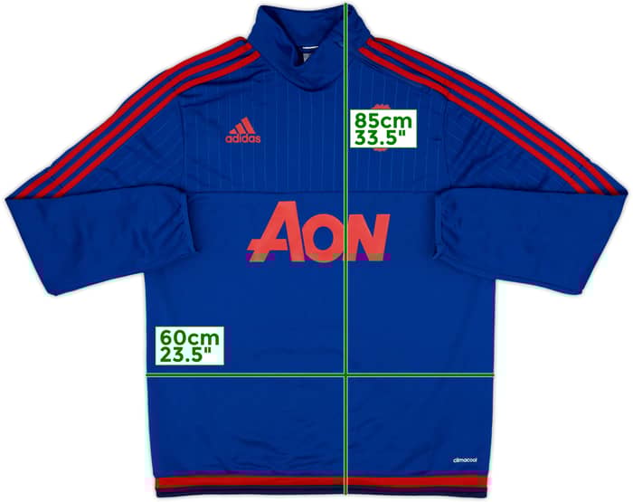 2015-16 Manchester United adidas 1/4 Zip Drill Top - 9/10 - (L)