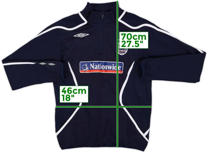 2007-09 England Umbro 1/4 Zip Drill Top - 8/10 - (S)