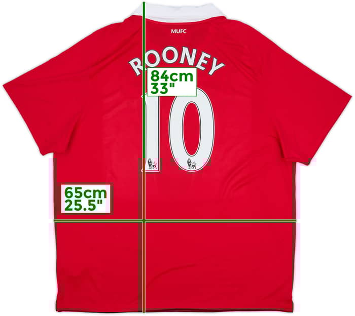 2010-11 Manchester United Home Shirt Rooney #10 (XXL)