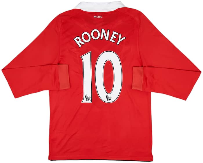 2010-11 Manchester United Home L/S Shirt Rooney #10 (M)