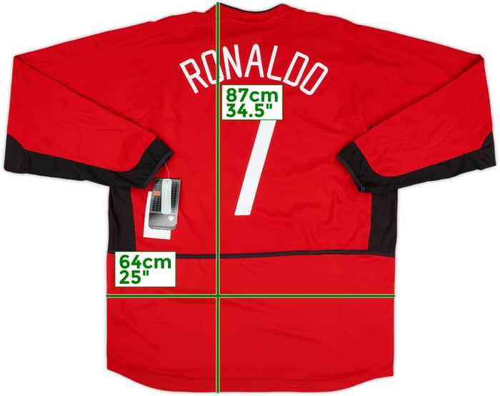 2002-04 Manchester United Home L/S Shirt Ronaldo #7 (XXL)