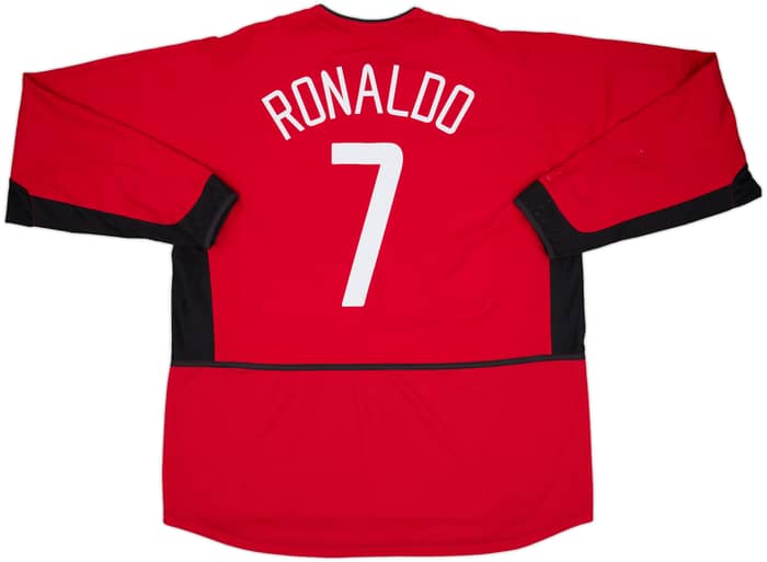 2002-04 Manchester United Home L/S Shirt Ronaldo #7 - 8/10 - (XXL)