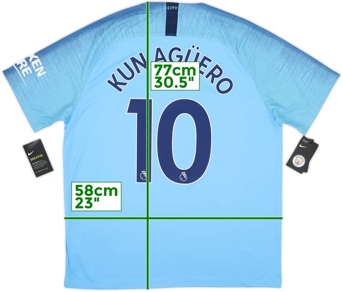 Camiseta de local del Manchester City 2018-19 Kun Aguero #10 (XL)