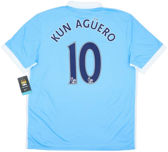 2015-16 Manchester City Home Shirt Kun Aguero #10 (XL)