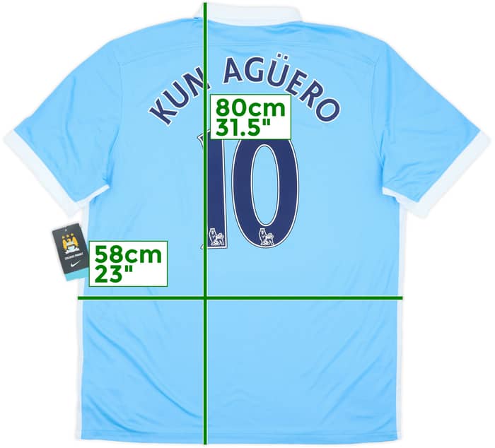 2015-16 Manchester City Home Shirt Kun Aguero #10 (XL)