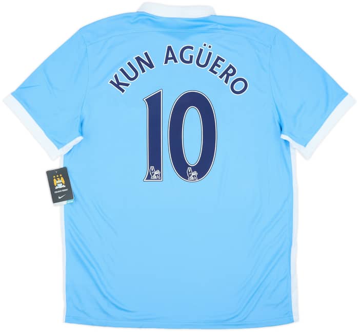 2015-16 Manchester City Home Shirt Kun Aguero #10 (XL)