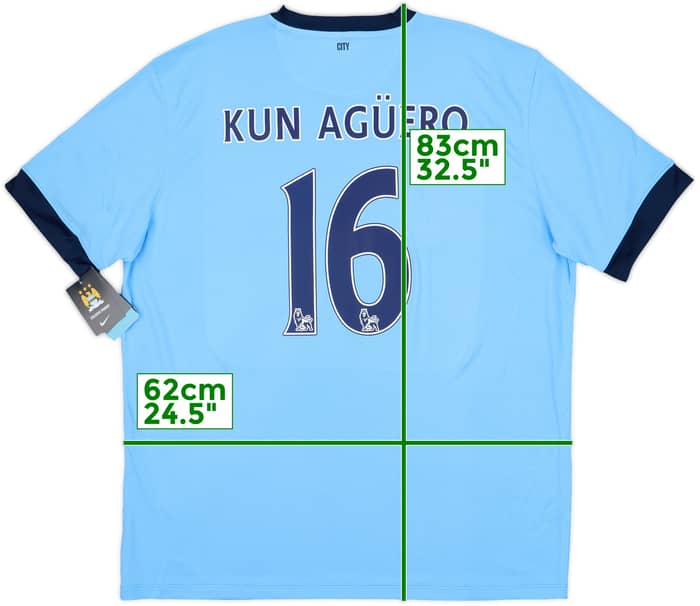 2014-15 Manchester City Home Shirt Kun Aguero #16 (XXL)