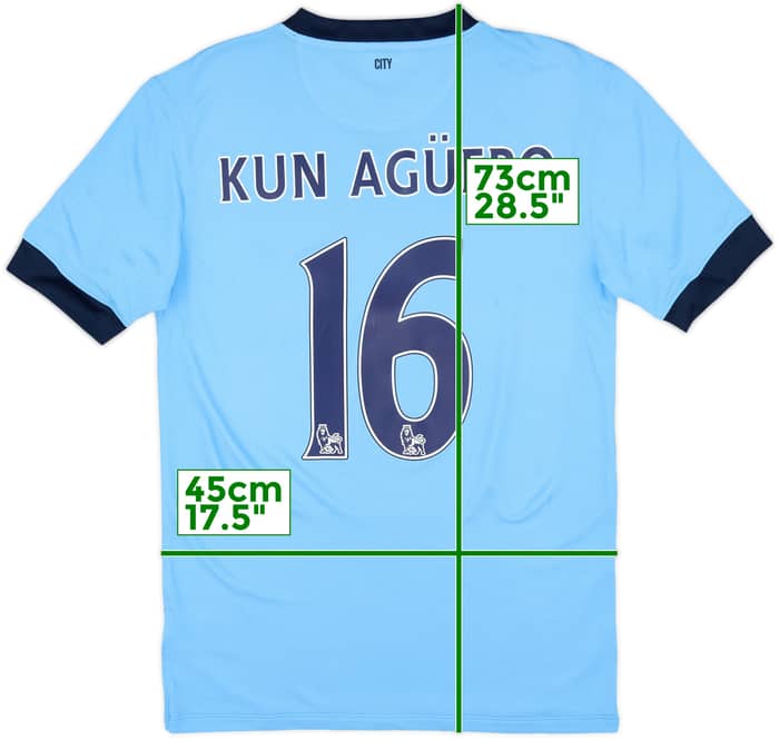 2014-15 Manchester City Home Shirt Kun Aguero #16 (S)