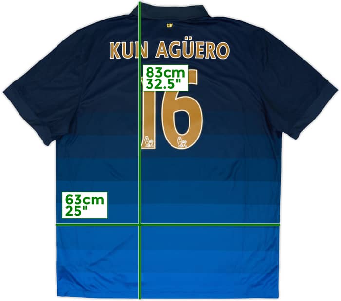 2014-15 Manchester City Away Shirt Kun Aguero #16 (XXL)