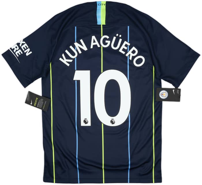 2018-19 Manchester City Away Shirt Kun Aguero #10 (S)