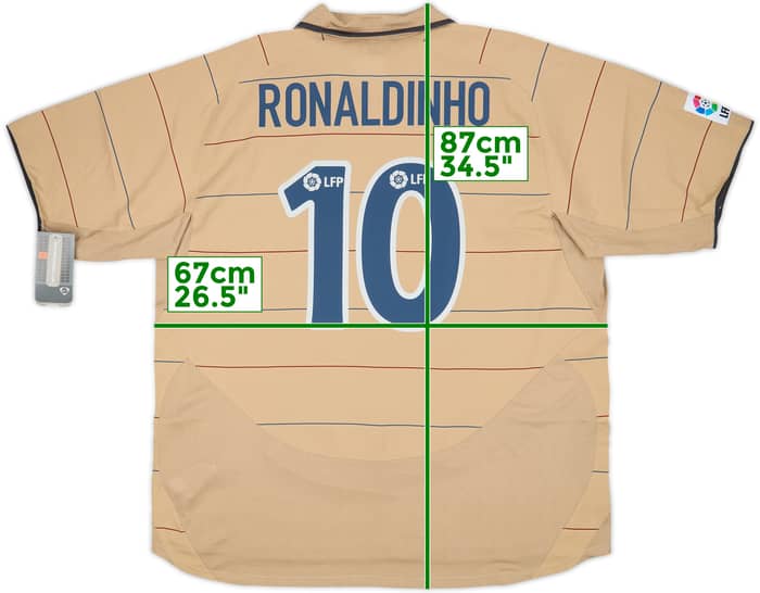 2003-05 Barcelona Away Shirt Ronaldinho #10 (XXL)