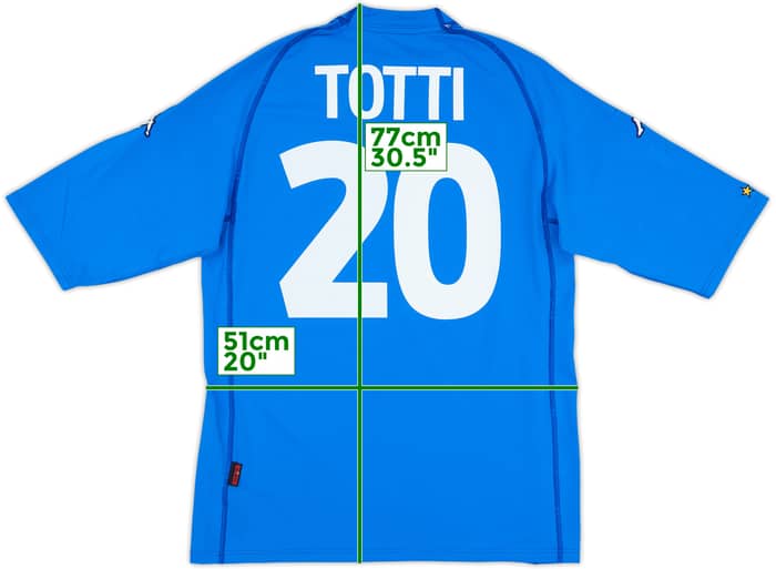 2002 Italy Home Shirt Totti #20 (XXL)