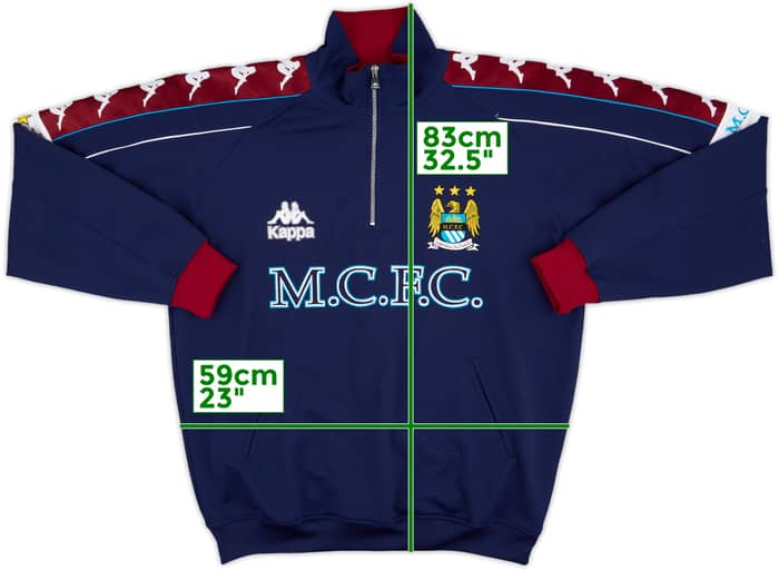 1997-99 Manchester City Kappa 1/4 Zip Drill Top - 9/10 - (XL)