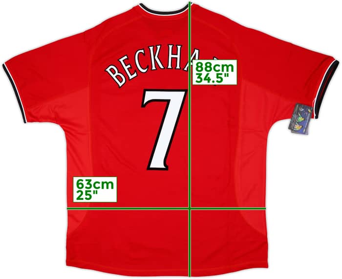 2000-02 Manchester United Home Shirt Beckham #7 (XL)