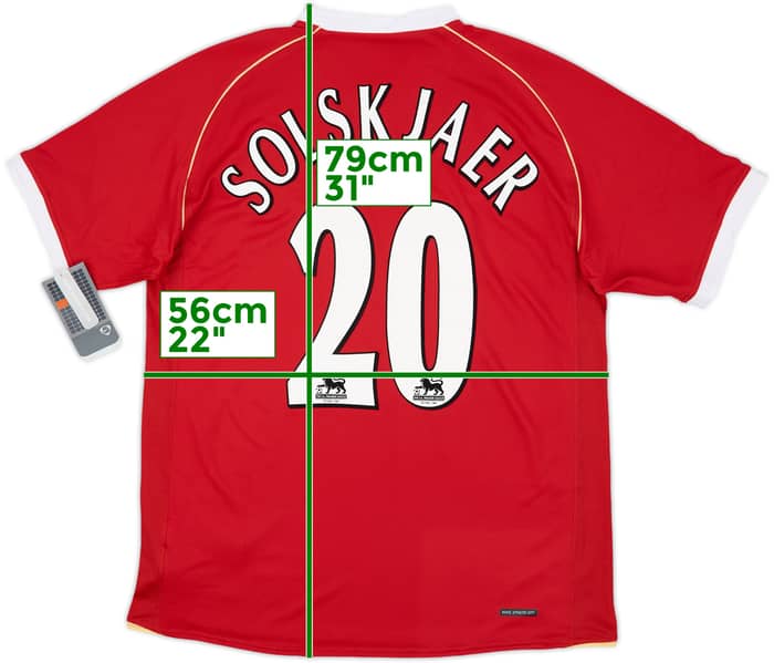 2006-07 Manchester United Home Shirt Solskjaer #20 (L)