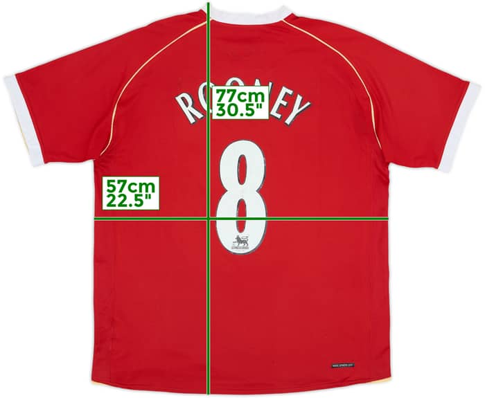 2006-07 Manchester United Home Shirt Rooney #8 - 6/10 - (L)