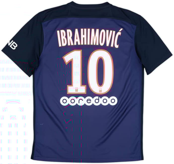 2015-16 Paris Saint-Germain Home Shirt Ibrahimovic #10 - 8/10 - (M)