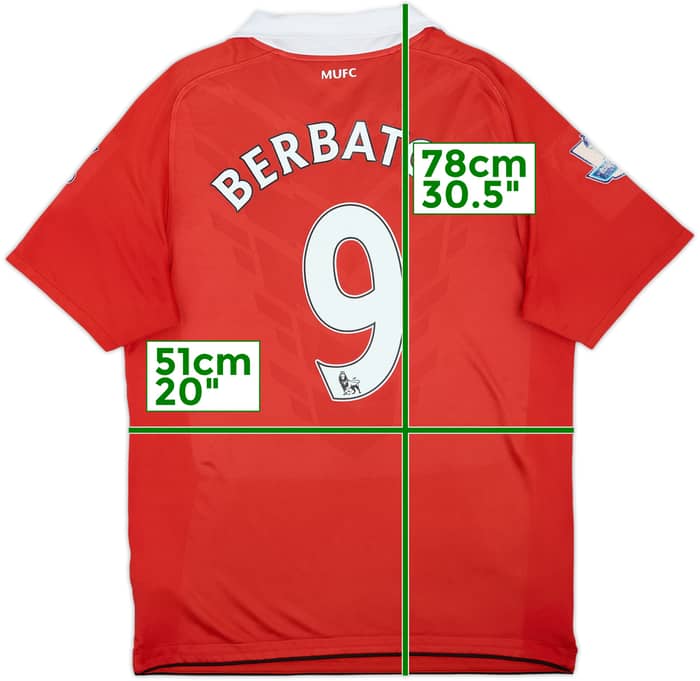 2010-11 Manchester United Home Shirt Berbatov #9 - 6/10 - (M)