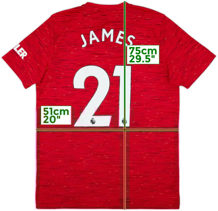 2020-21 Manchester United Home Shirt James #21 - 8/10 - (L)
