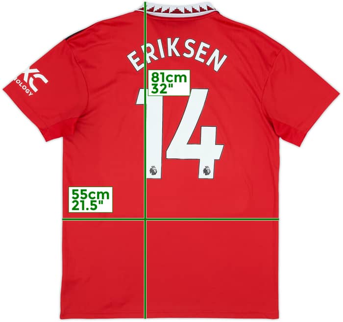 2022-23 Manchester United Home Shirt Eriksen #14 - 9/10 - (L)