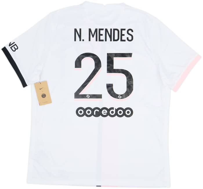 Camiseta de visitante del Paris Saint-Germain 2021-22 N. Mendes #25 (XL)