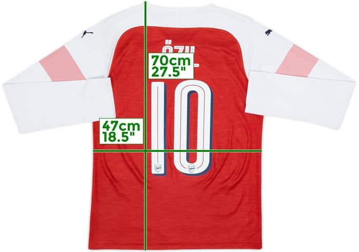 2018-19 Arsenal Home L/S Shirt Ozil #10 - 6/10 - (S)