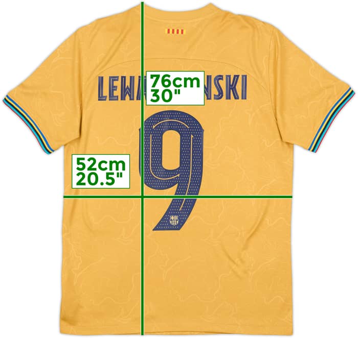 2022-23 Barcelona Away Shirt Lewandowski #9 - 9/10 - (M)