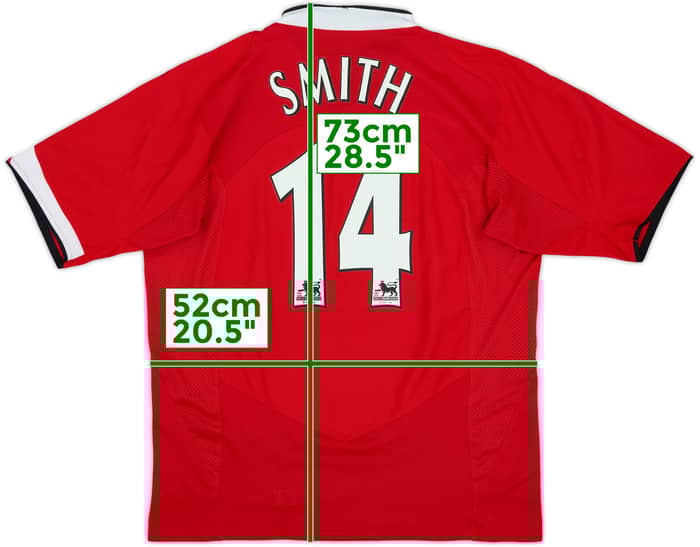 2004-06 Manchester United Home Shirt Smith #14 - 7/10 - (S)