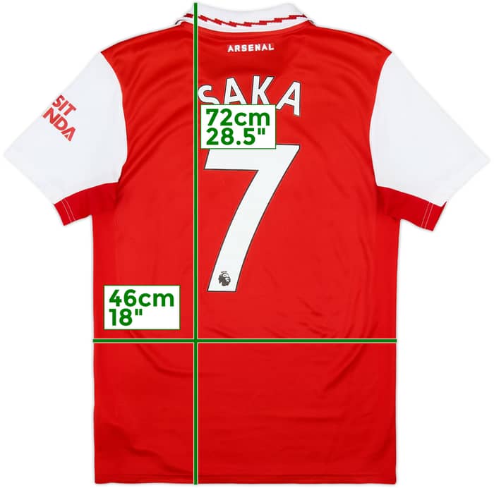 2022-23 Arsenal Home Shirt Saka #7 - 7/10 - (S)