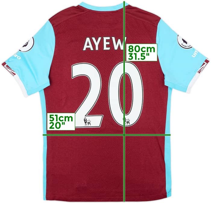2016-17 West Ham Home Shirt Ayew #20 - 7/10 - (L)