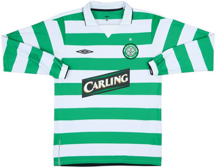 2004-05 Celtic Home L/S Shirt Juninho #7 - 8/10 - (S)