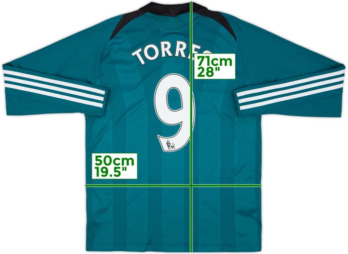 Camiseta de la tercera equipación del Liverpool 2008-09 manga larga Torres #9 - 8/10 - (S)