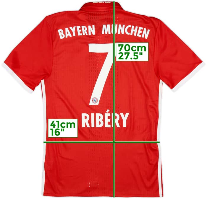 2016-17 Bayern Munich Authentic Home Shirt Ribery #7 - 8/10 - (S)