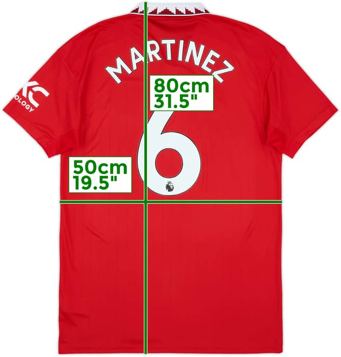 2022-23 Manchester United Home Shirt Martinez #6 - 9/10 - (M)