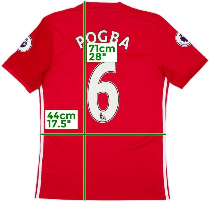 2016-17 Manchester United Home Shirt Pogba #6 - 7/10 - (S)