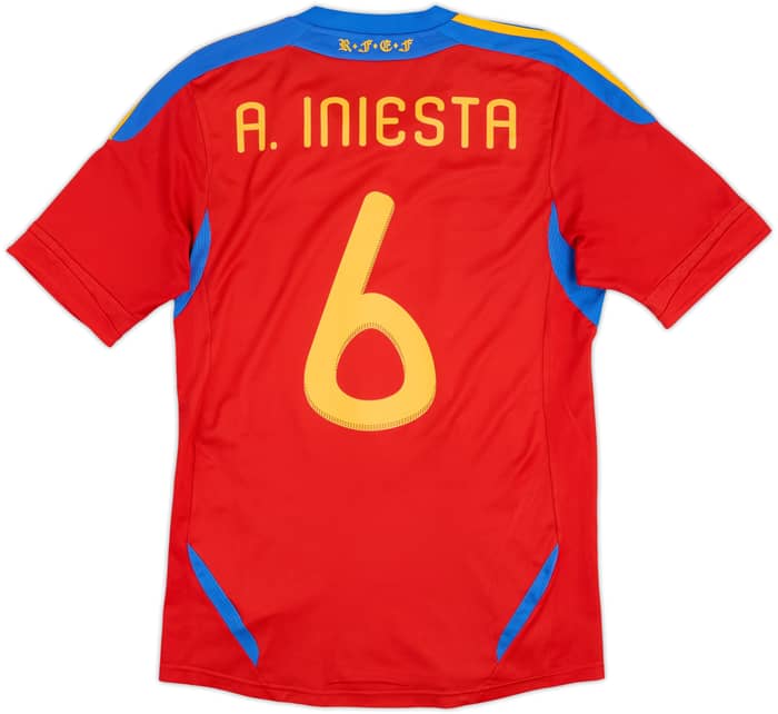 2010-11 Spain Home Shirt A.Iniesta #6 - 7/10 - (S)