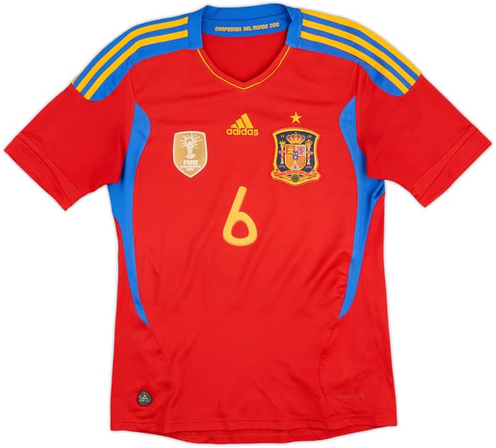 2010-11 Spain Home Shirt A.Iniesta #6 - 7/10 - (S)